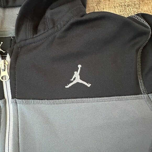 Nike Air Jordan Boys Hoodie Black & Gray Zip-Up Size L 10-12Y - Picture 10 of 11